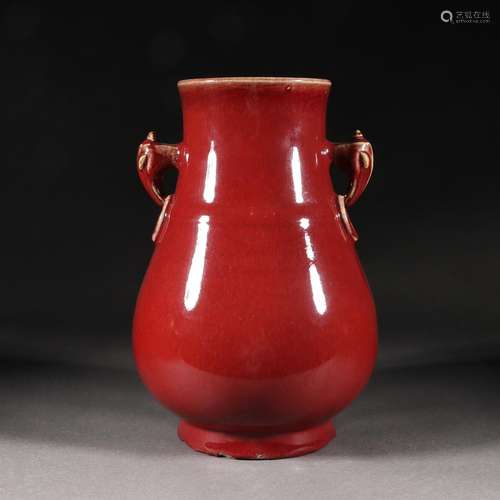 A Chinese Red Glaze Zun Vase