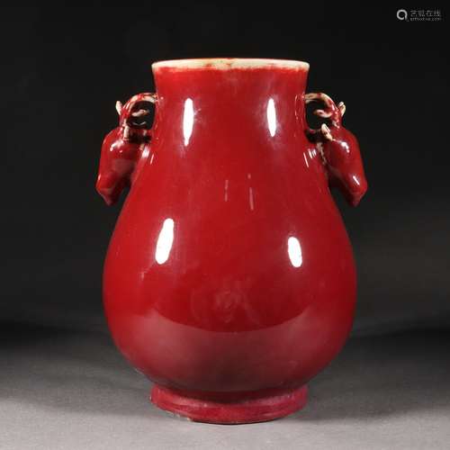 A Chinese Flambe Glaze Zun Vase