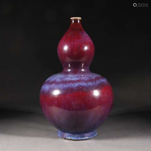 A Chinese Flambe Glaze Double Gourds Vase