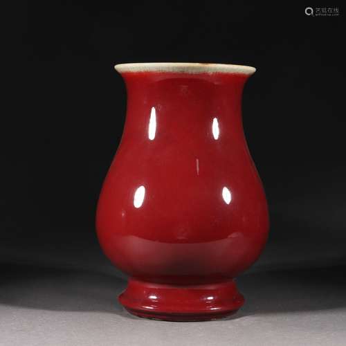 A Chinese Red Glaze Zun Vase