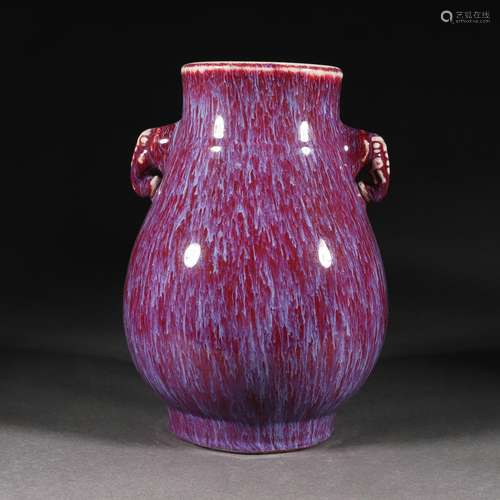 A Chinese Flambe Glaze Zun Vase