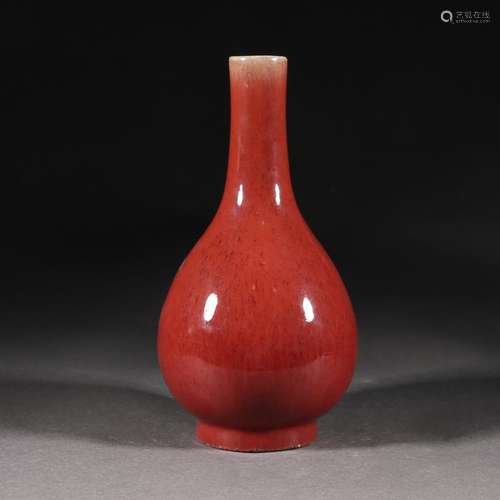 A Chinese Red Glaze Pear Shape Vase