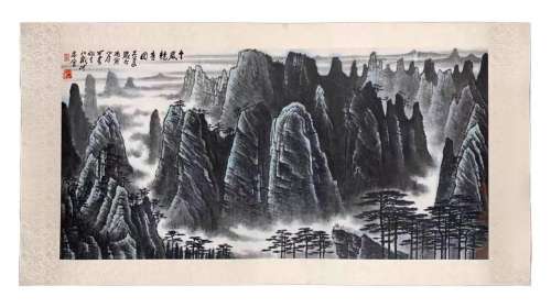 A picture of Li Keran competing for a thousand peaks