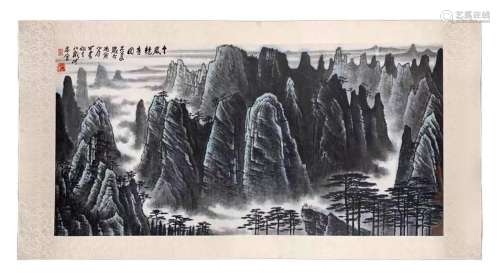 A picture of Li Keran competing for a thousand peaks