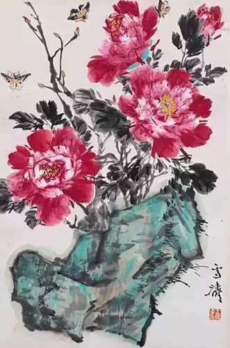 Wang Xuetao's peony painting