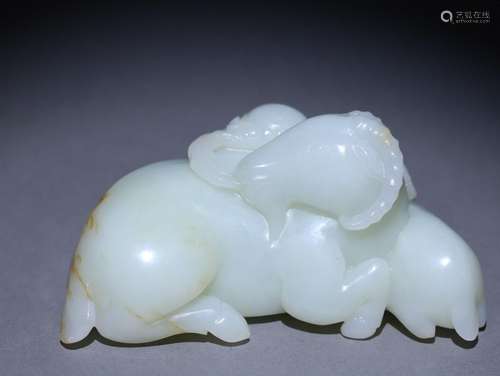 Hetian Jade Sanyang Kaitai Ornament