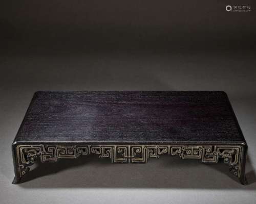 Small-leaf red sandalwood hollow carved dragon pattern seat