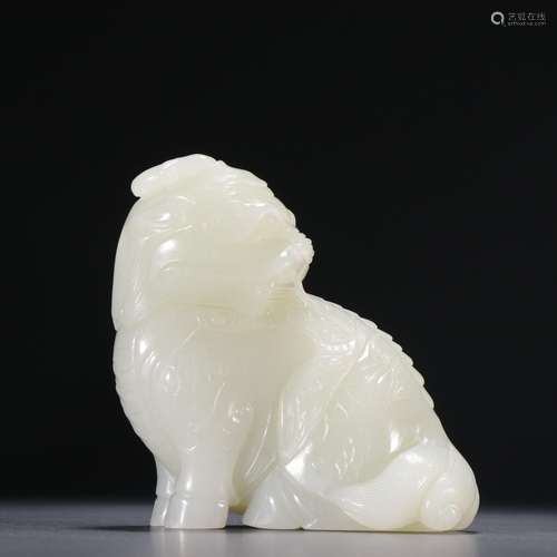 Hetian Jade Seed Material Kirin Ornament