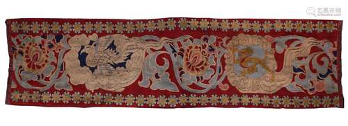 Ming Dynasty, Banner with Dragon and Phoenix Showing Auspici...