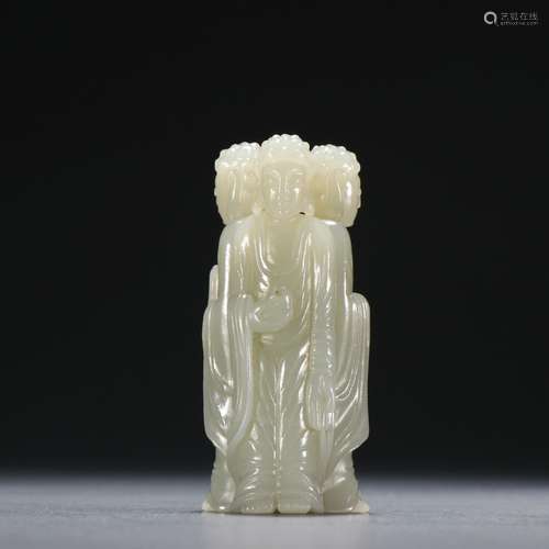 Hetian Jade Seed Material Three Treasure Buddha Carvings