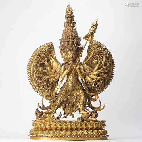 A Gilt bronze Buddha statue