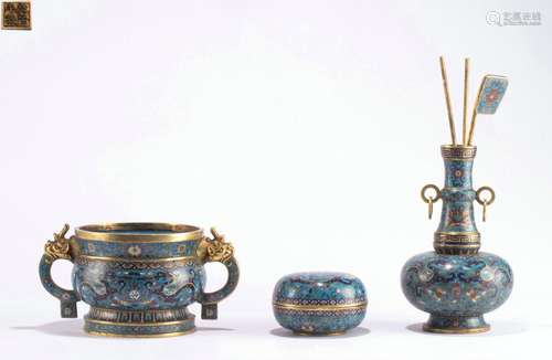 Aset of Cloisonne pieces