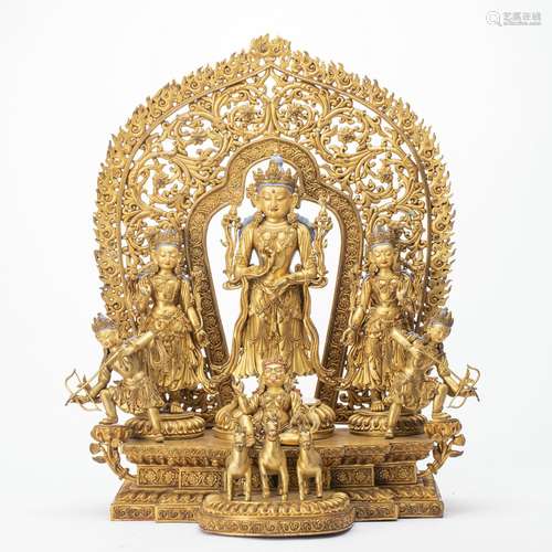 A Gilt bronze Buddha statue