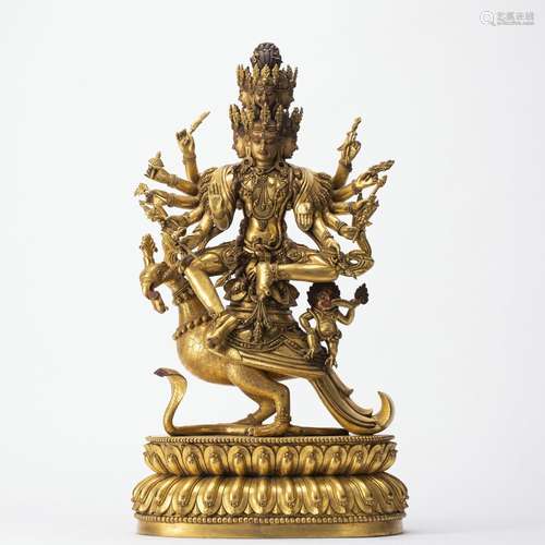 A Gilt bronze Buddha statue