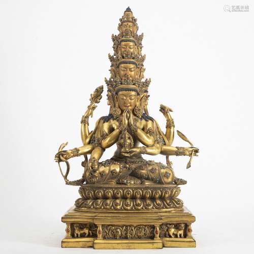 A Gilt bronze Buddha statue