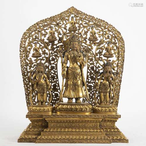 A Gilt bronze Buddha statue