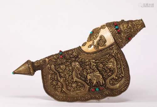 A Gilt copper Shankha