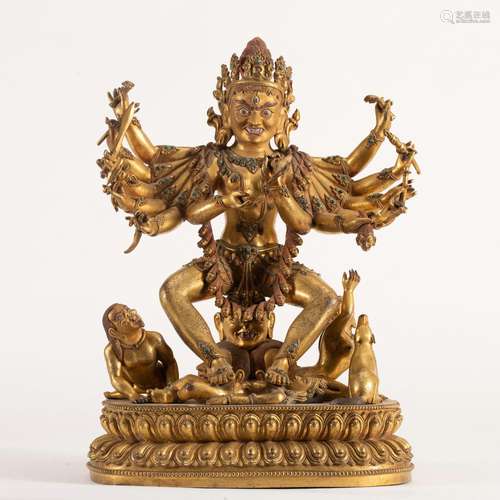 A Gilt bronze Buddha statue