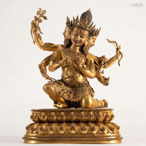 A Gilt bronze Buddha statue