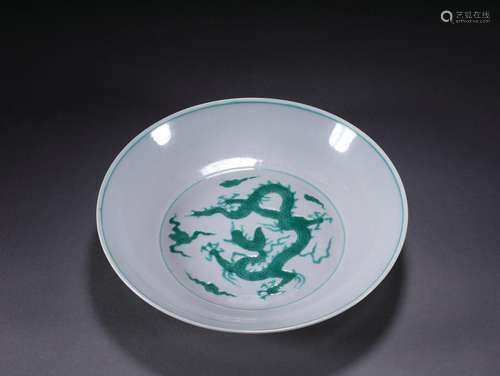 A Green color dragon plate