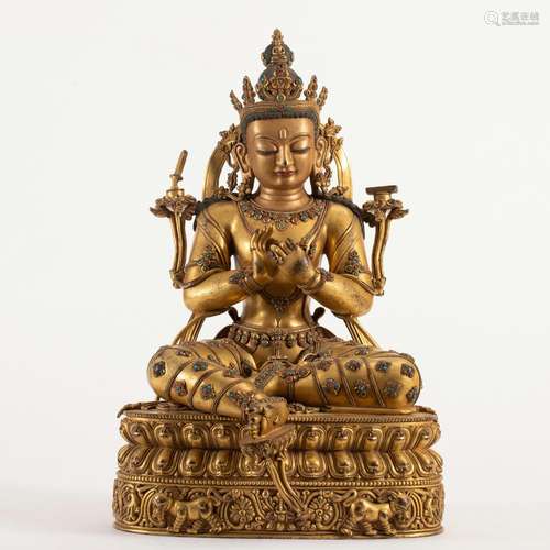 A Gilt bronze Buddha statue