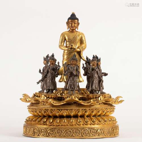 A Gilt bronze Buddha statue