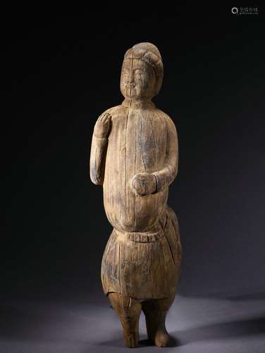 A wooden figure