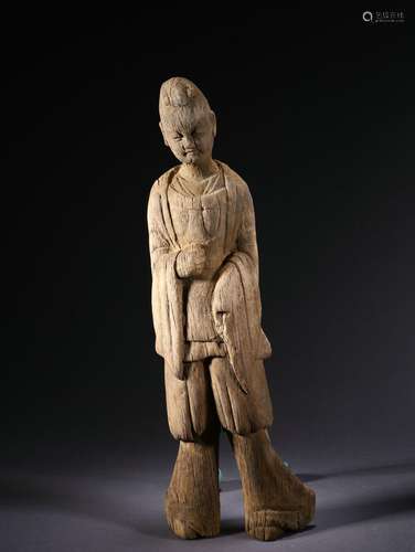 A wooden figure