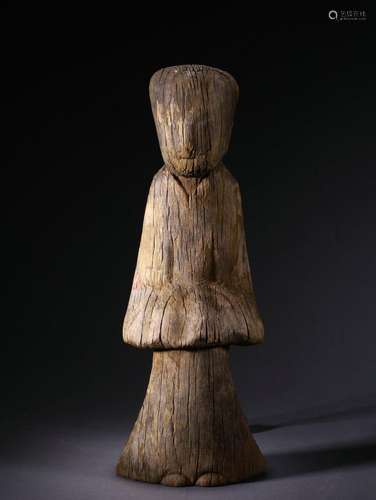 A wooden figure