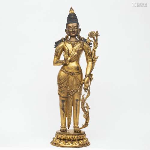 A Gilt bronze Buddha statue