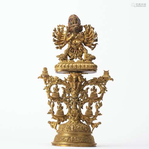 A Gilt bronze Buddha statue