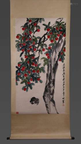 A Qi Baishi's red bayberry picture