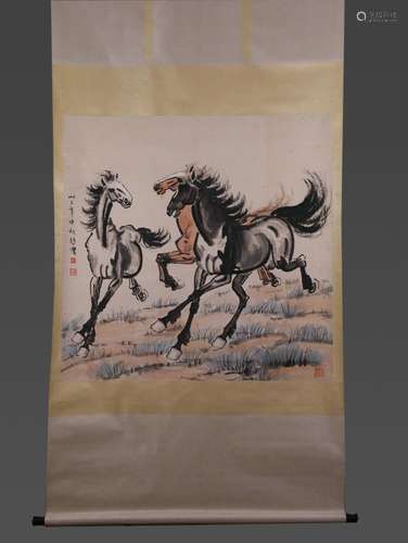 A Xu Beihong Painting Running Horse