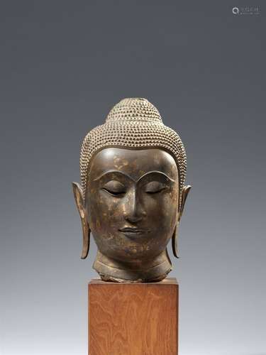 Kopf eines Buddha. Bronze. Thailand, Ayutthaya. 15./16.