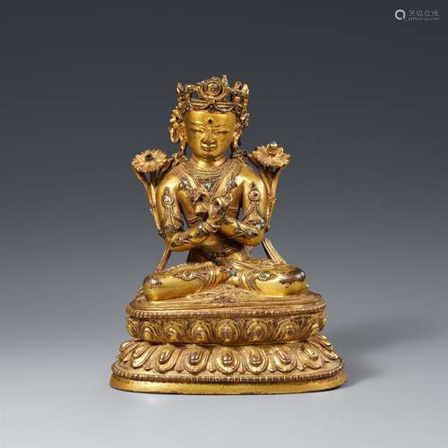 Vajradhara. Bronze, feuervergoldet. Tibet, 15. Jh.<br/>...