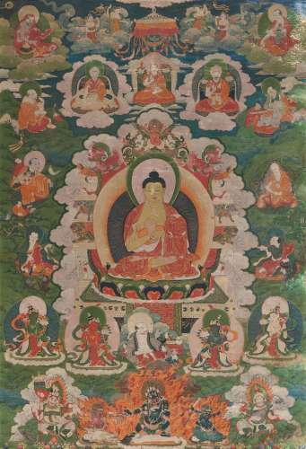 Thangka des Buddha Shakyamuni. Tibet, 19. Jh.<br/>Von ...