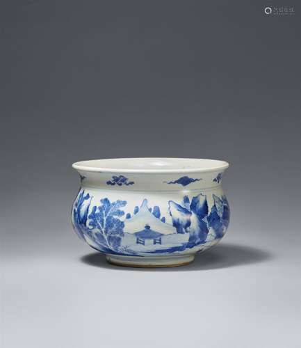 Blau-weißer Weihrauchbrenner. Kangxi-Ära (1662-1722)<br/&...