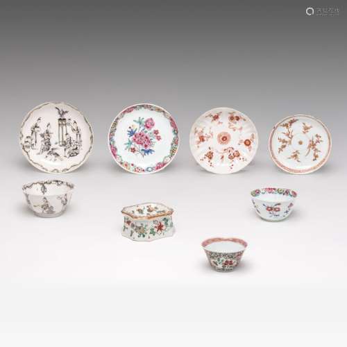 A small collection of Chinese famille rose export porcelain ...