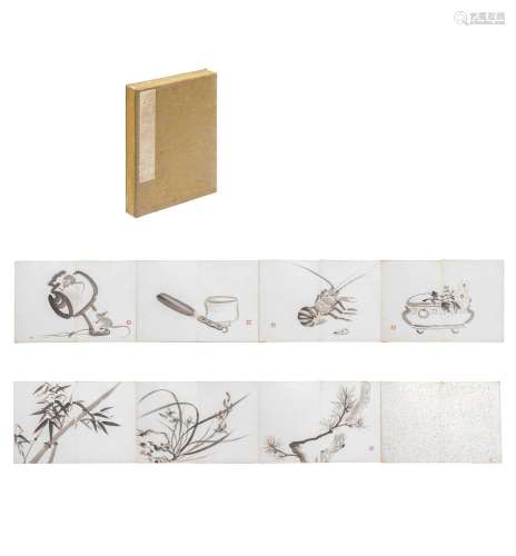 A Chinese painting print album, each seal stamped by an arti...