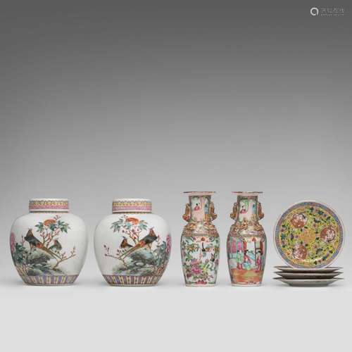 A collection of Chinese famille rose ware, 19thC and 20thC, ...