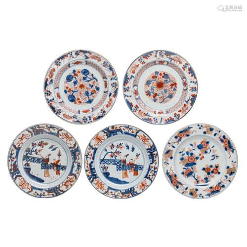 A collection of Chinese Imari dishes, some figural and some ...