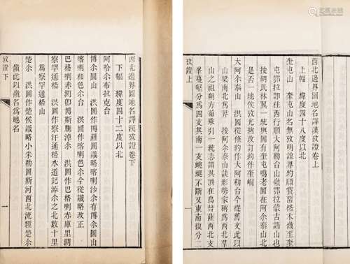 〔清〕许景澄 撰 西北边界图地名译汉考证 二卷 白纸