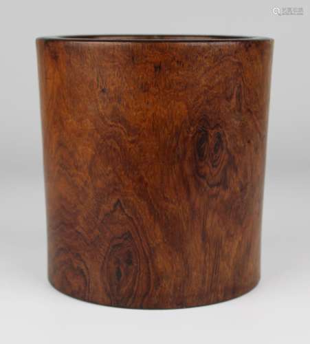 A small huanghuali wooden brush pot