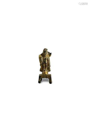 A gilt bronze standing Bodhisattva, probably Tang dynasty