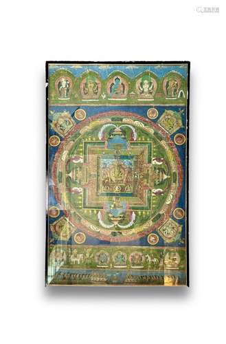 A Tibetan Mandala Thangka, 19th century