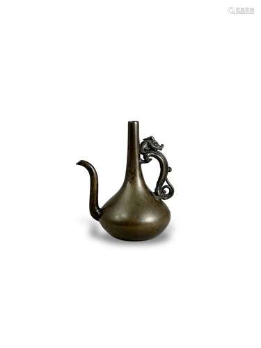 A bronze Ewer shaped Waterdropper, late Ming dynasty