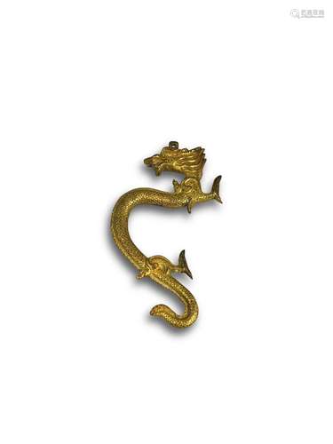 A gilt bronze dragon，Qing dynasty