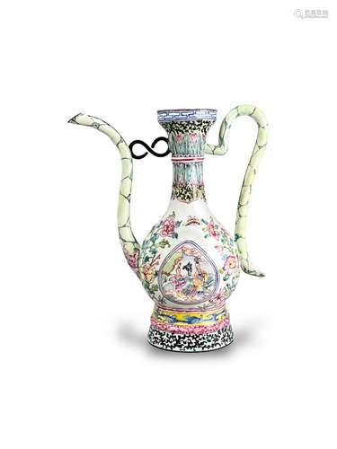 A Canton Enamel Ewer, Yongzheng/early Qianlong