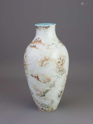 A Rare Ovoid 'Rockwork' Vase, Mid Qing