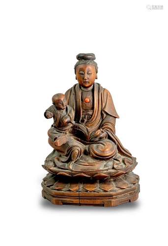 A Seated Boxwood Guanyin, 17th/18th century